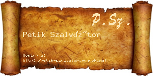 Petik Szalvátor névjegykártya